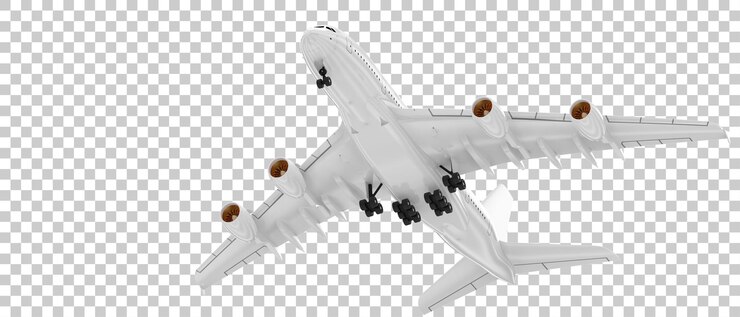 PSD летающий самолет на прозрачном фоне 3d рендеринг иллюстрации