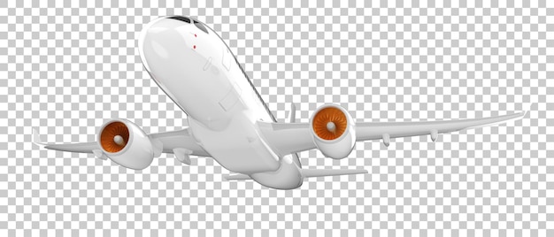 PSD flying airplane on transparent background 3d rendering illustration