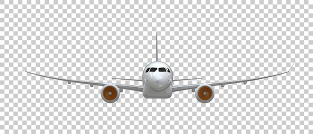 PSD flying airplane on transparent background 3d rendering illustration