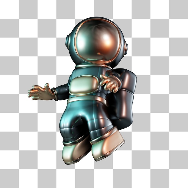 Iconica 3d dell'astronauta volante