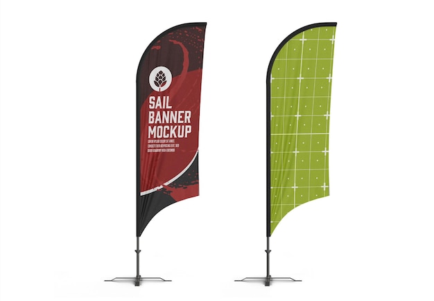 Flying banner mockup