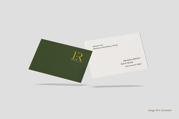 flying business card mockup front view