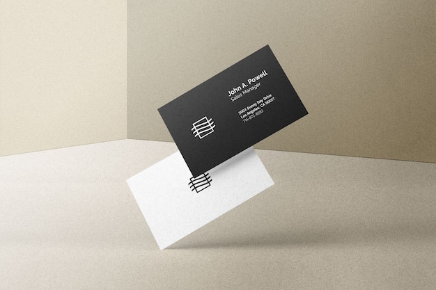 Flying business card mockup