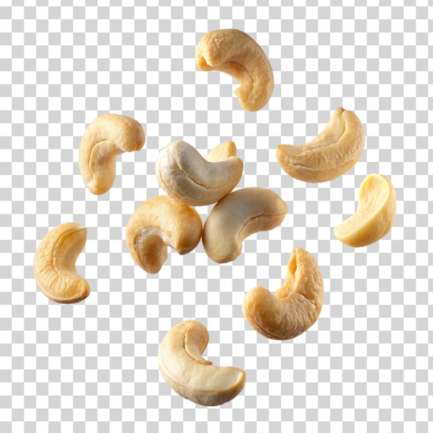 PSD flying cashew on transparent background