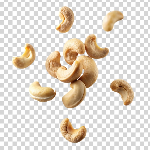PSD flying cashew on transparent background