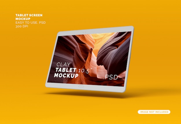 PSD flying clay tablet screen mock-up