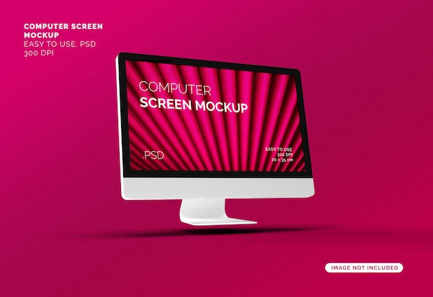 PSD flying computer screen mock-up
