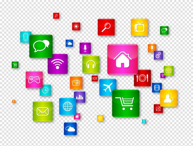 PSD коллекция иконок flying desktop