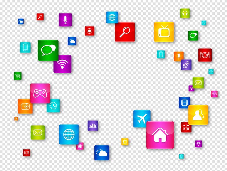 PSD коллекция иконок flying desktop