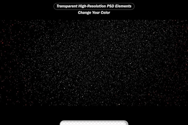 PSD particelle di polvere volanti su sfondo nero