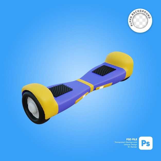 PSD flying hoverboard 3d object