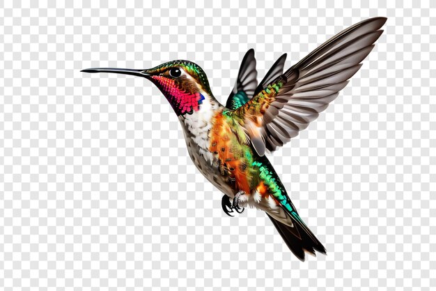 PSD flying hummingbird png isolated on transparent background