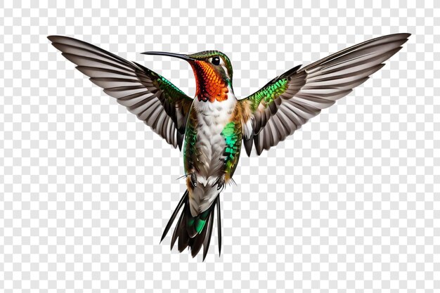 PSD flying hummingbird png isolated on transparent background