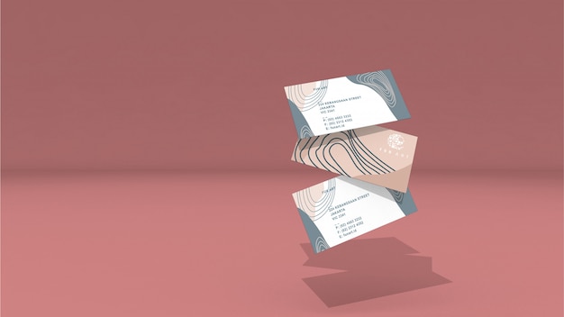 Flying id card mockup