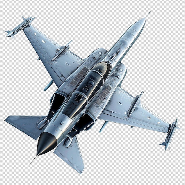 PSD flying jet aircraft isolated on transparent background