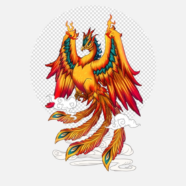 PSD flying phoenix concept illustratie