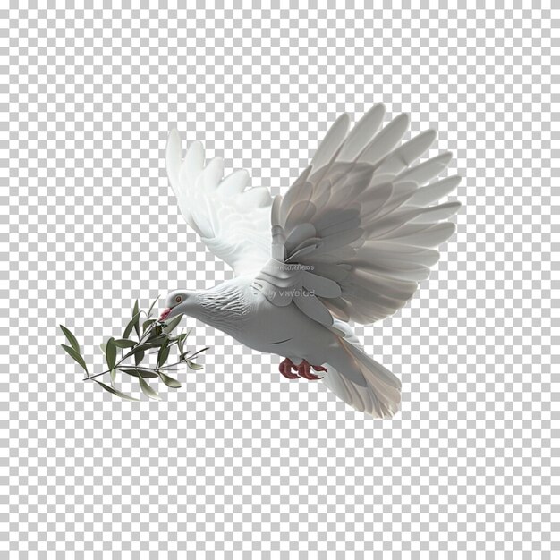 Flying pigeon isolated on transparent background