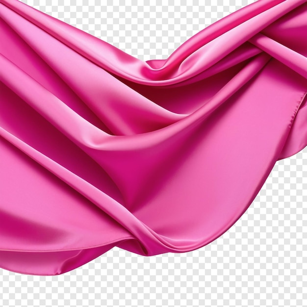 PSD flying pink silk fabric png isolated on transparent background premium psd