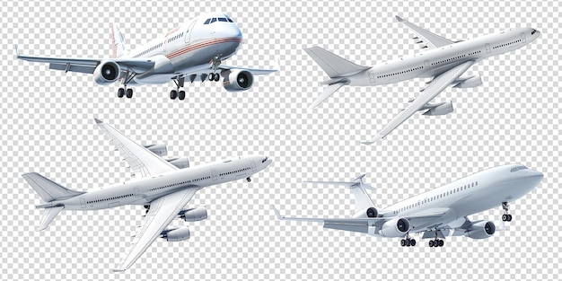 Flying planes on a transparent background