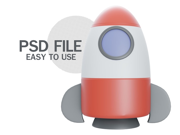 Flying space rocket in space around the planets Spaceship launch Rocket 3d