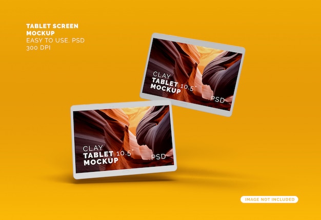 Mockup di compresse volanti