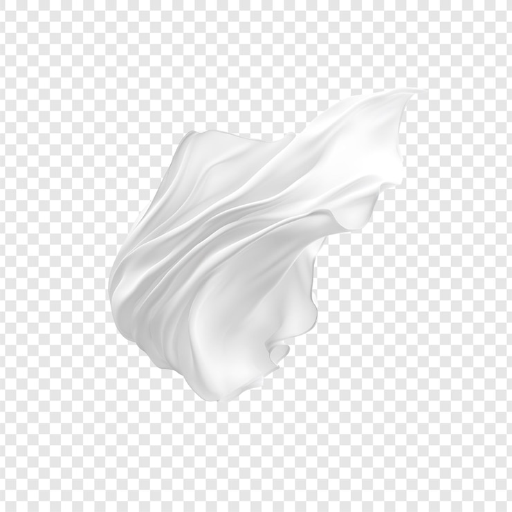 PSD 透明な背景に隔離された飛ぶ白い絹の布