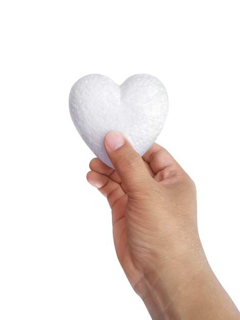 foam hearts in hand transparent background