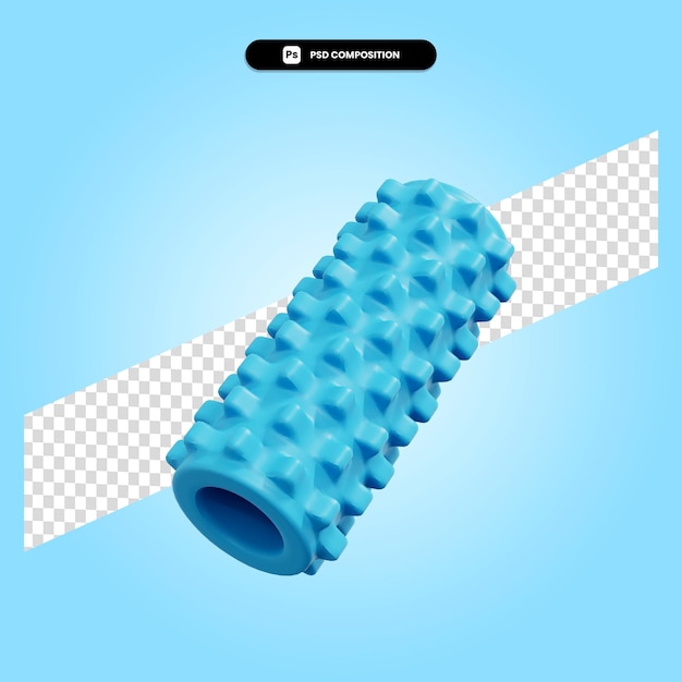 PSD foam roller 3d render illustration isolated