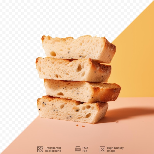 PSD focaccia bread on a transparent background