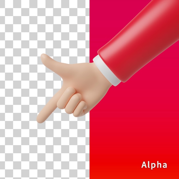 Focus hand pose 3d render