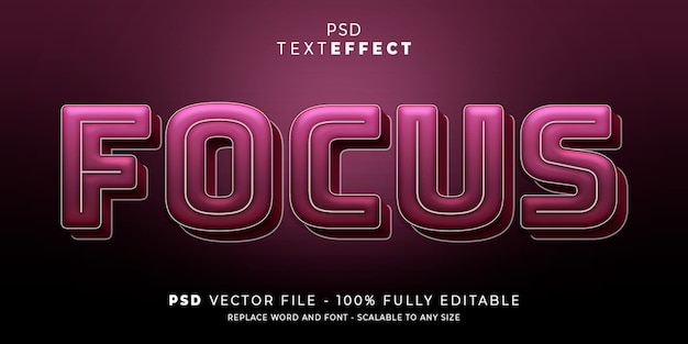 Focus text effect