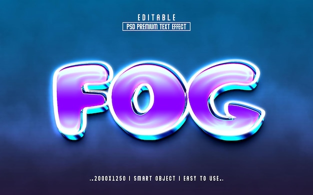 PSD fog psd editable text effect