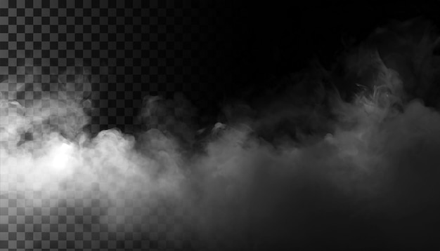 Fog or smoke isolated transparent background White cloudiness mist or smog PNG