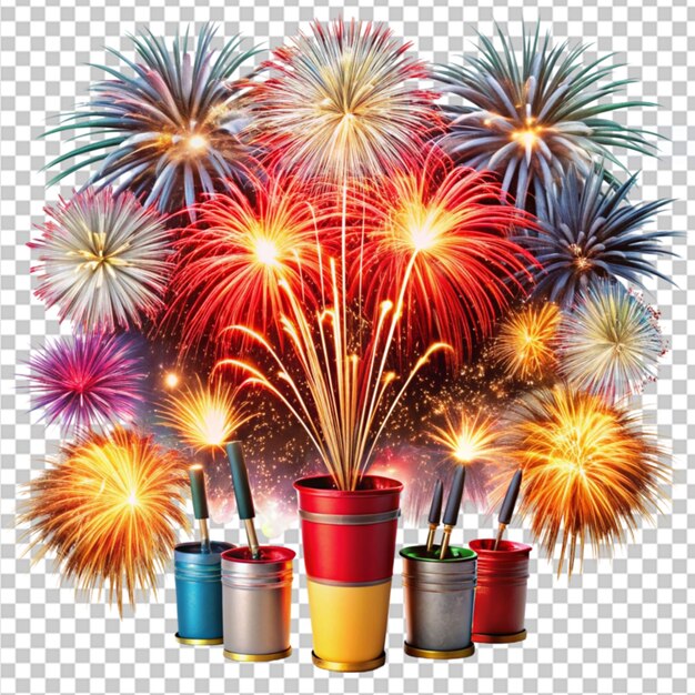 PSD fogos de artif cio fireworks kit on transparent background