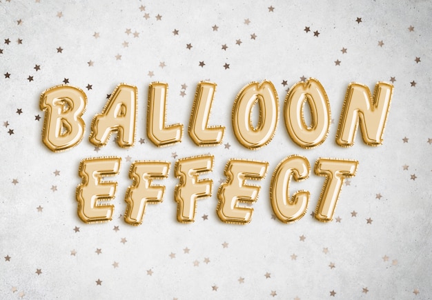 PSD foil balloon text effect