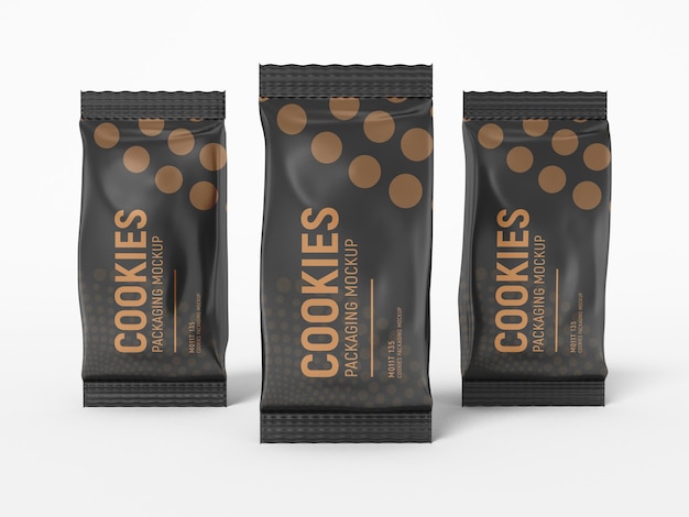 Foil cookie packaging mockup