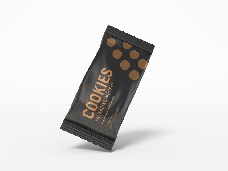 PSD foil cookie packaging mockup