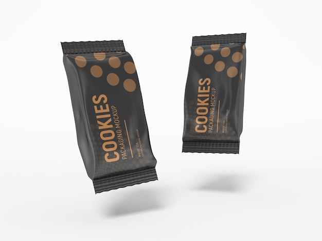 Foil cookie packaging mockup