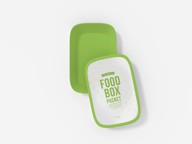 Foil cover food delivery box branding mockup