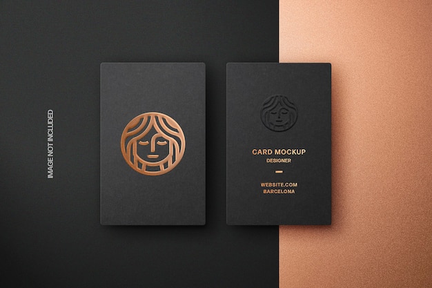 Foil embossing business card mockup