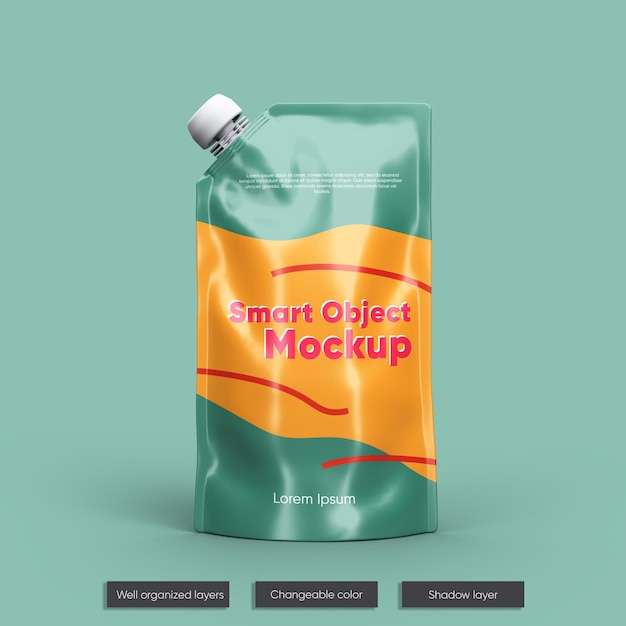 PSD foil fruit juice packaging mockup