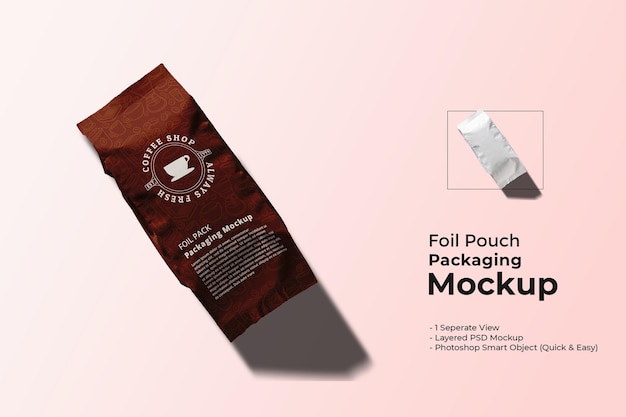 Foil pouch packaging mockup