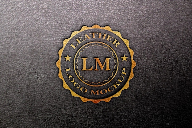 Foil printed logo on leather