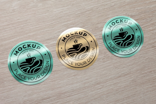 PSD foil sticker mockup