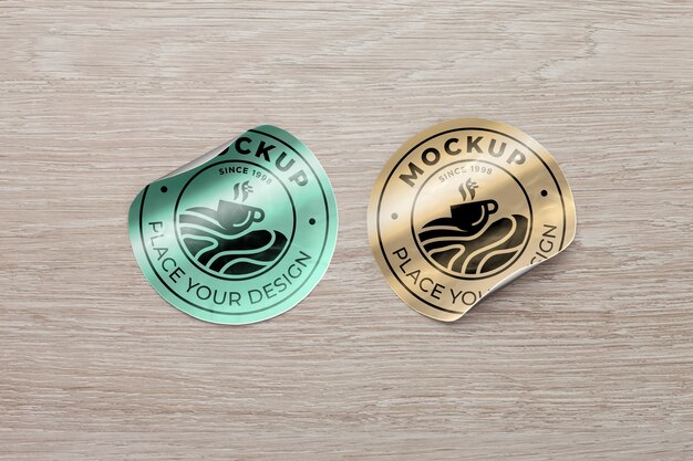 PSD foil sticker mockup