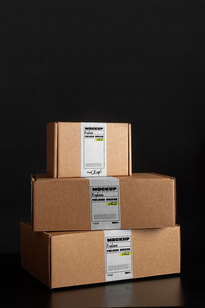 Folded boxes mockup design