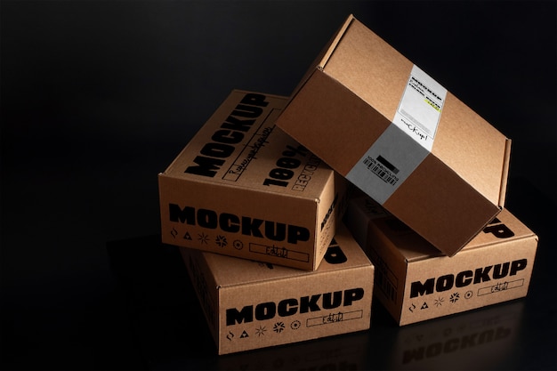 PSD folded boxes mockup design