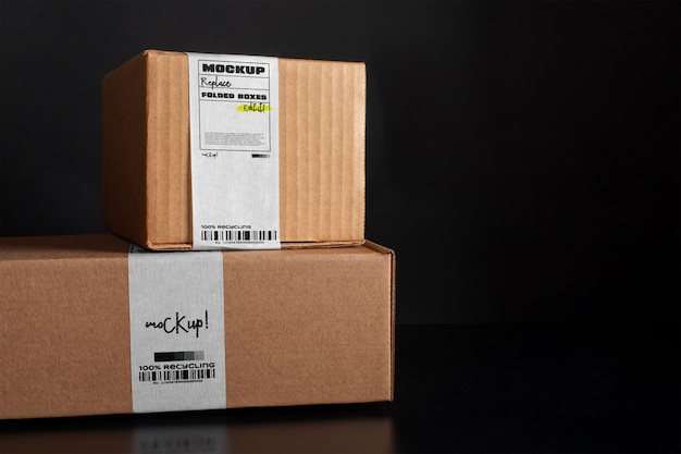 Folded boxes mockup design