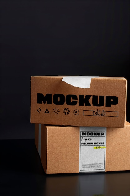 PSD folded boxes mockup design