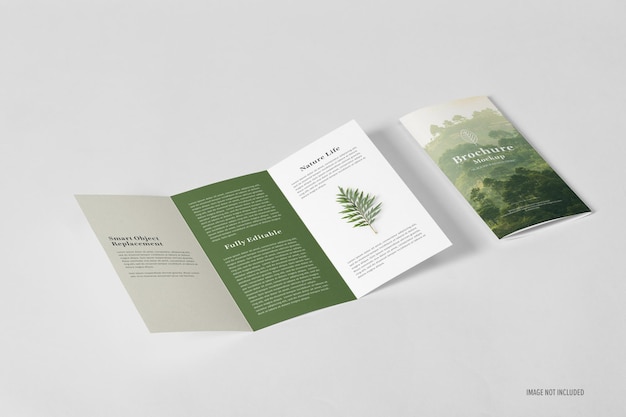 Folded brochure mockup template